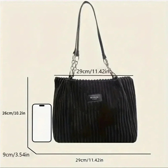 Chic Corduroy Tote Bag - Picture 3 of 3